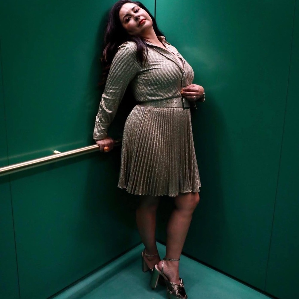 Susan Thomas Gold Metallic Dress - Picture 7 of 12